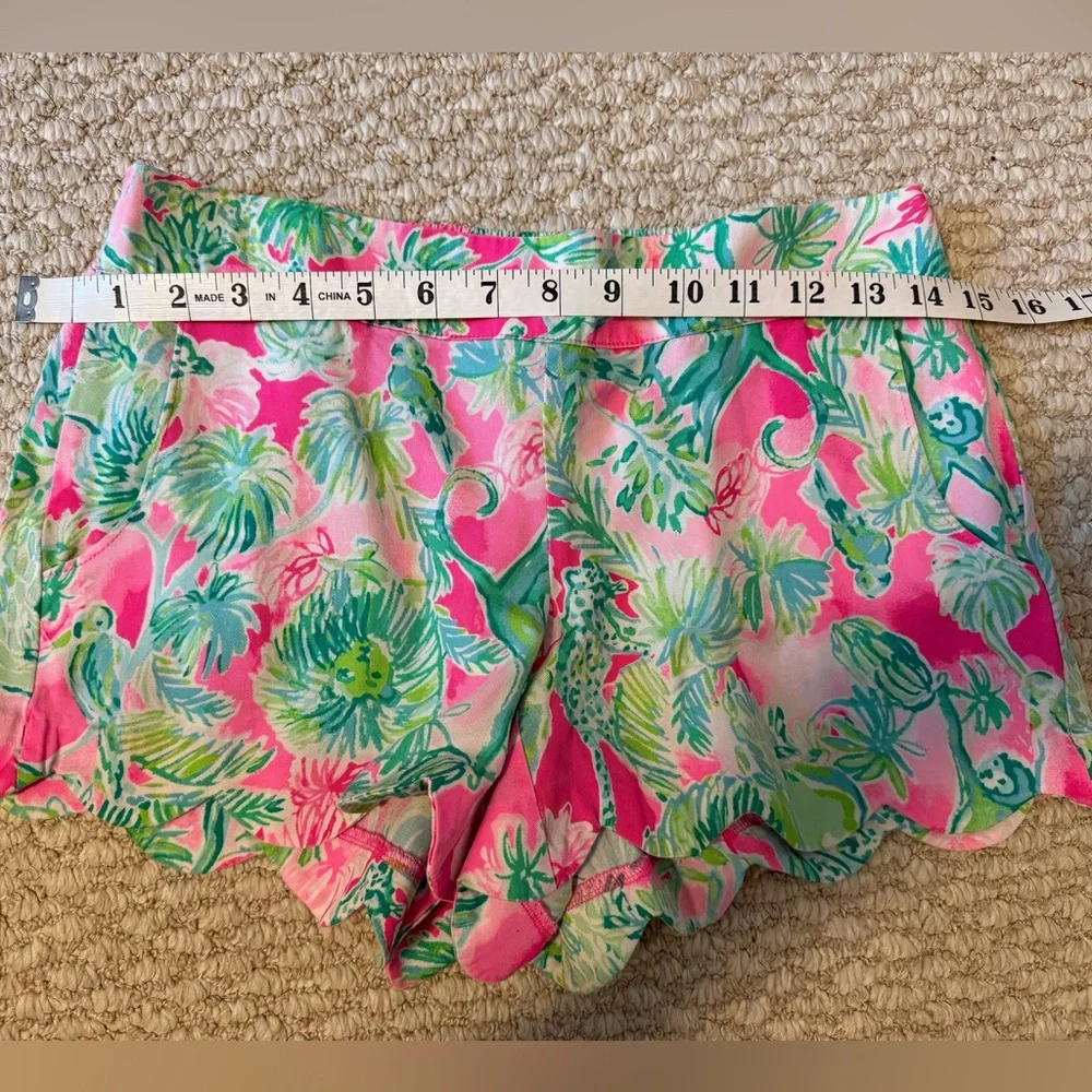 Lilly Pulitzer Dahlia Pink and Green Floral Shorts - Picture 7 of 11